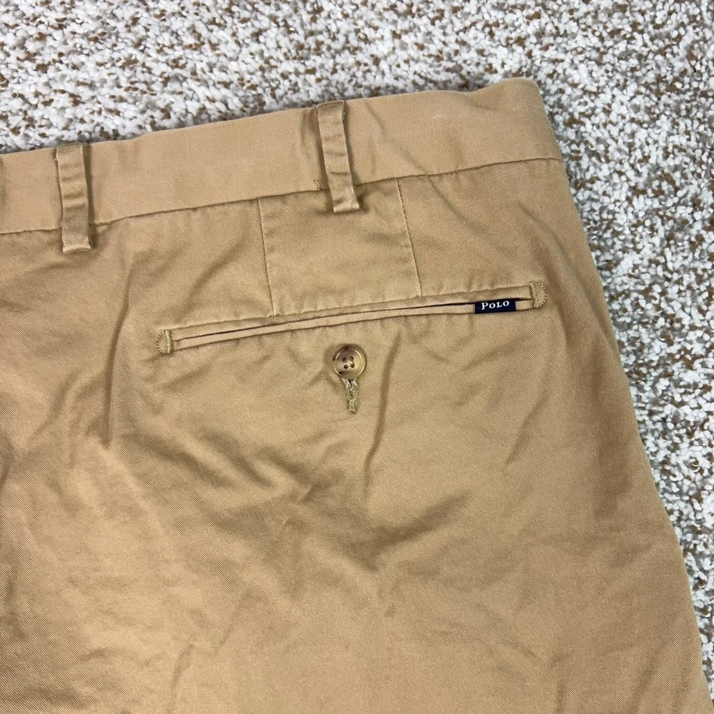Polo Ralph Lauren Shorts Mens 38 Tan Slim Fit Stretch Chino Flat Front Preppy